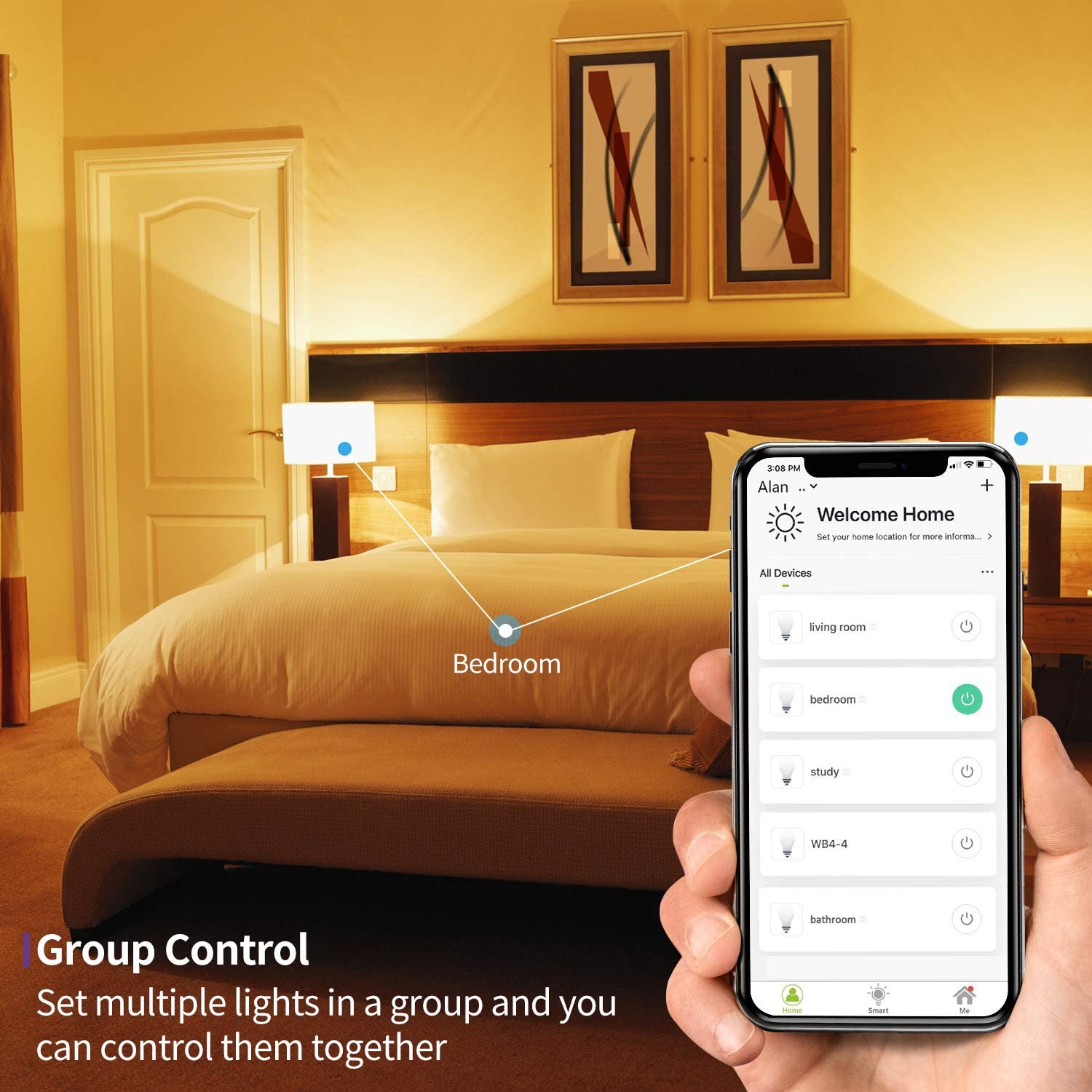 Commande Vocale et Télécommande Aucun Hub Requis 4PCS Google Home et IFTTT 9W 806LM Smart Bulb avec 2700K Lumière Chaude Compatible avec Alexa Fitop Ampoule Connectee LED WIFI Intelligente E27 